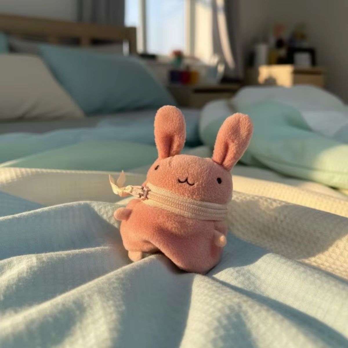 Cute Fluffy Rabbit Coin Purse Keychain